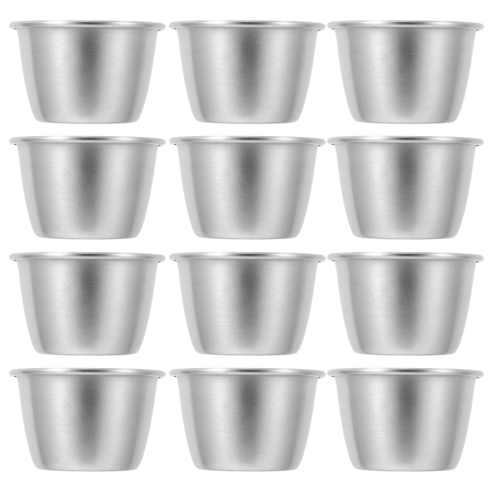 

12 pcs Stainless Steel Sauce Cups Condiment Bowls Mini Metal Ramekins For Ketchup Soy Sauce Salad Dressing Dipping Containers