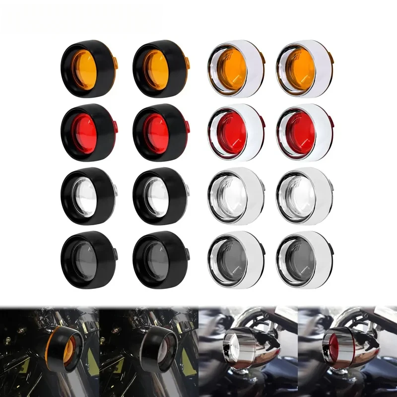 

For Harley Touring Sportster Softail Dyna V-Rod Motorcycle ABS Turn Signal Light Blinker Bezels Indicator Lens Trim Lens Cover