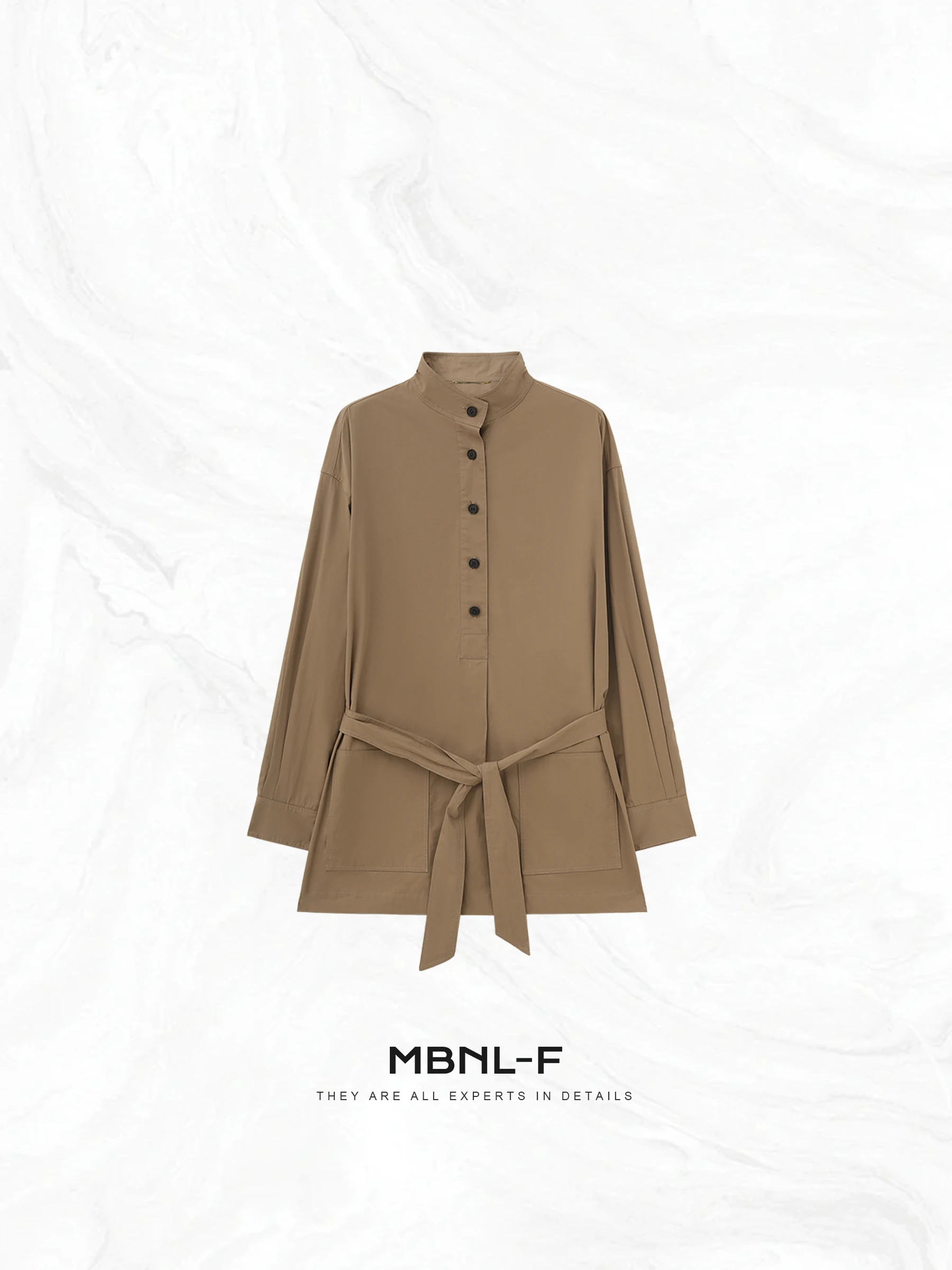 

MBNLF Classic High-Defn Ice Flower Cotton irt Dr Long Sve Mid-Length Spring Dr for Women