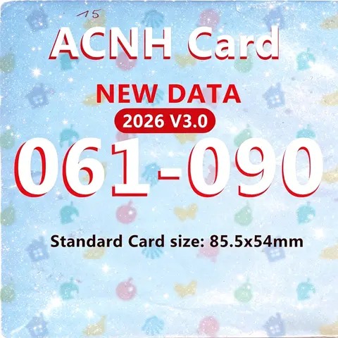 ACNH Card NFC Exquisite Crafted Game Cards 061-090 Clear Pattern Durable Structure Long Term Gaming Experience 85.5x54mm