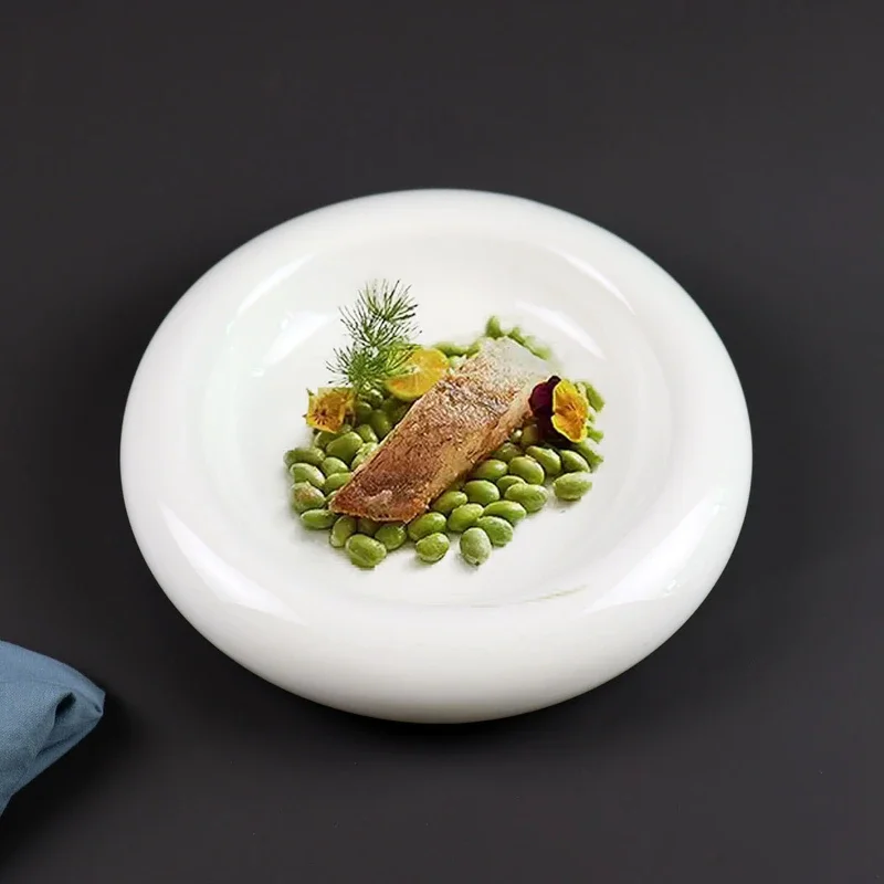 Drum-shaped Ceramic Plates, Japanese Plates, Hotel Restaurants, High-grade Artistic Conception Plates, Insulation Tableware.
