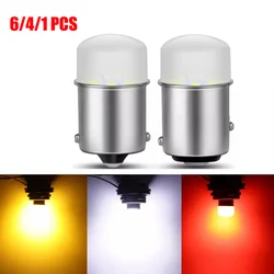 6/4PCS P21/5W Ba15S 1156 BAU15S LED Bulb BAY15D 1157 Turn Signal Light 12V White Super Bright Car Reverse Brake Parking Lamps