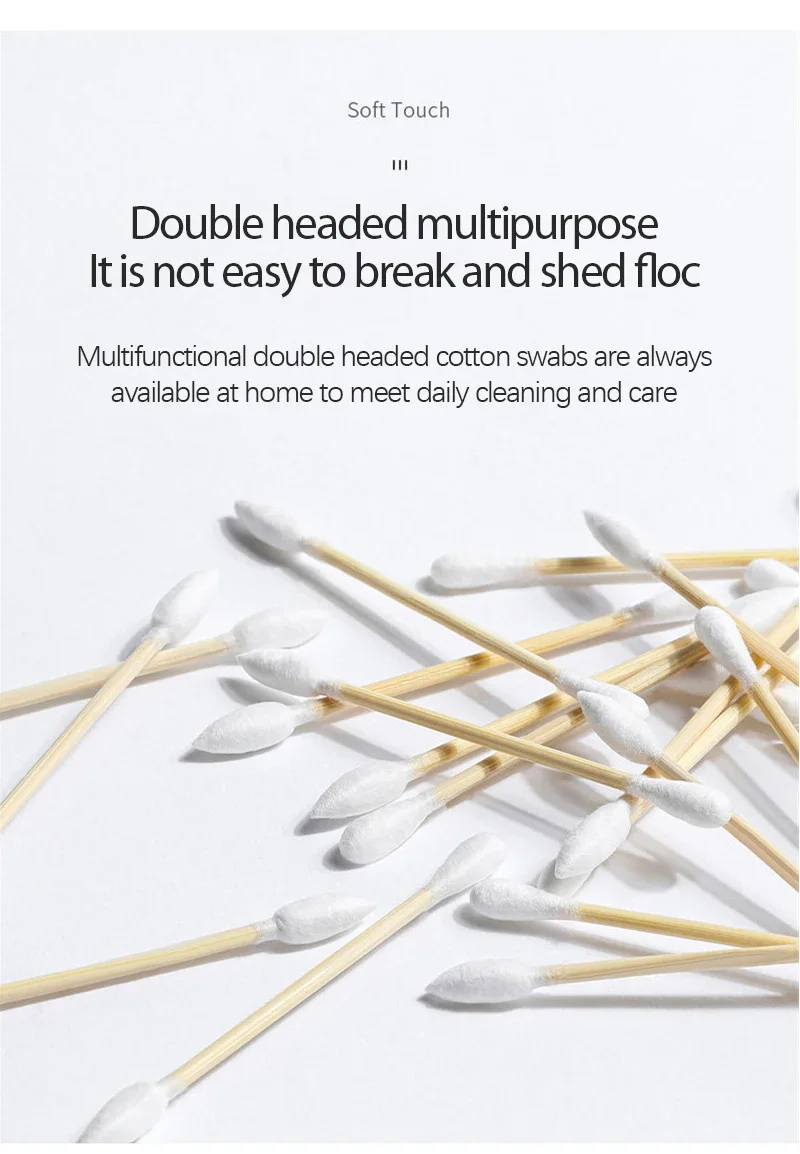 Cotton Swab Durable Multipurpose Security Convenient Gentle Disposable Cotton Bud Bamboo Cotton Swab Ear Cleaning Innovation