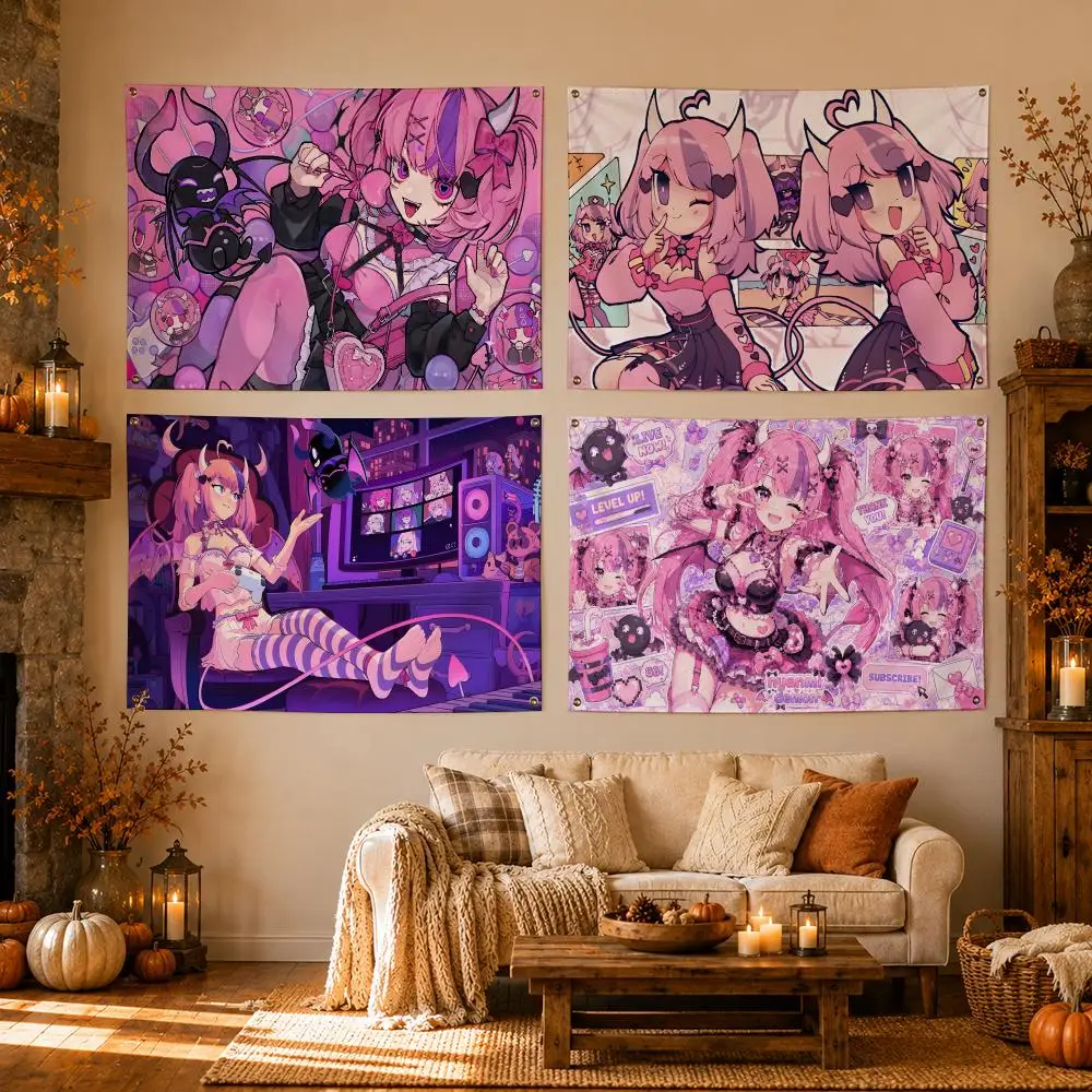 VTuber Ironmouse Flags Flags for Room, Bedroom, Home, Outdoor, Wall Hanging, Concert Print, Art Banner