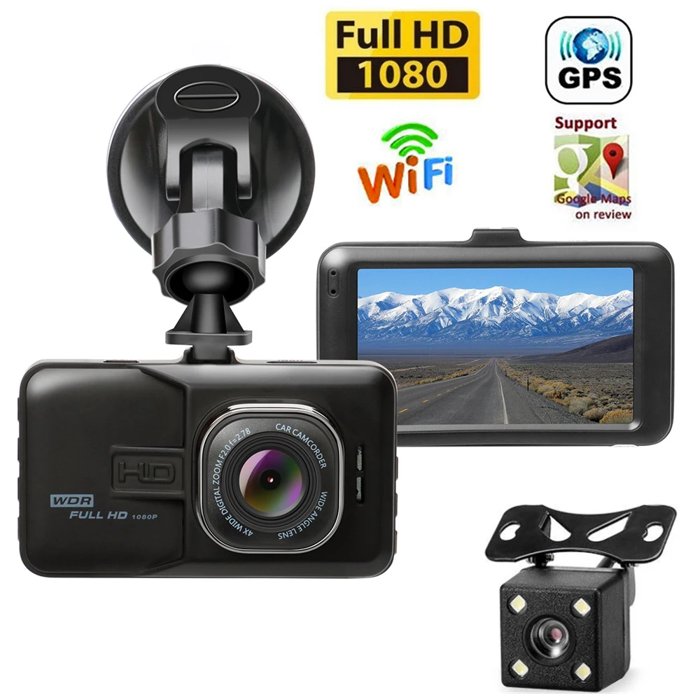 Car DVR WiFi Full HD 1080P Dash Cam Rear View Vehicle Car Camera Drive Video Recorder Black Box Auto Dashcam GPS Car Accessories