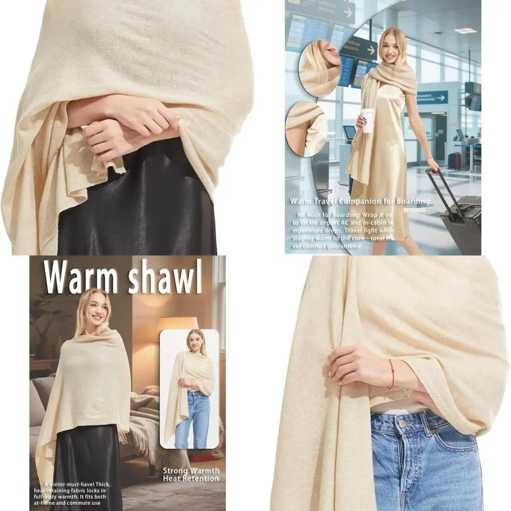 

Женская всесезонная шаль и накидка из смеси кашемира — большое дорожное одеяло из пашмины