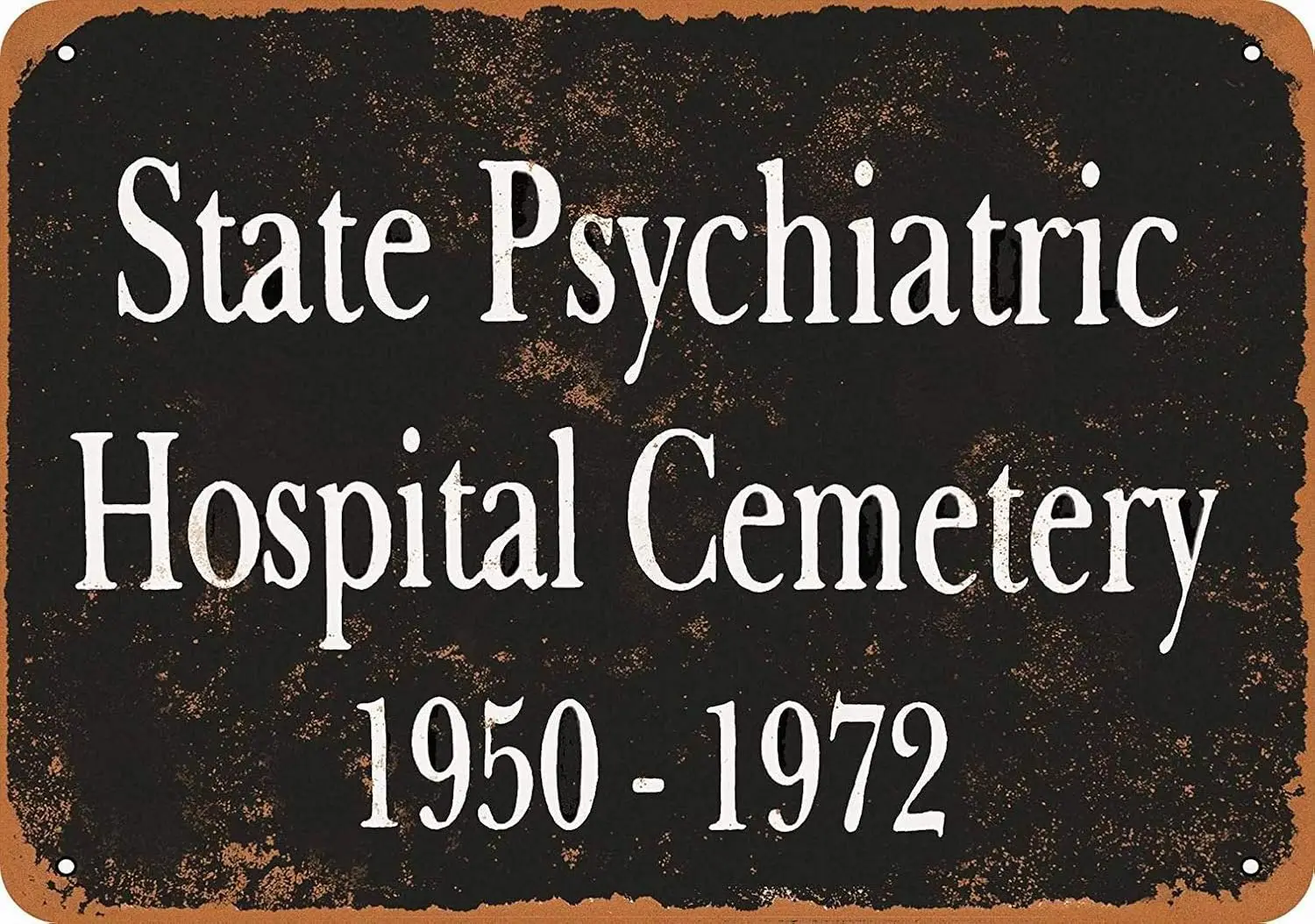 PaBoe 8 x 12 METAL SIGN - State Psychiatric Hospital Cemetery - Vintage Decorative Tin Sign