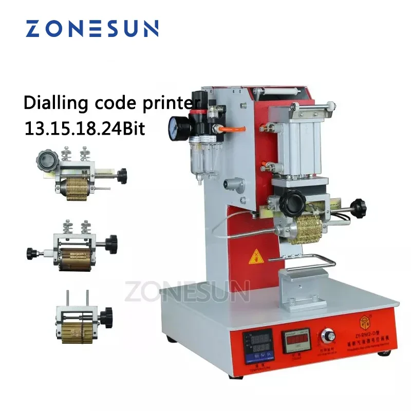 ZONESUN ZY-RM2-DP طابعة رموز الاتصال الهوائية التلقائي شعار جلدي الساخن ختم آلة النقش آلة الصحافة الحرارة #1