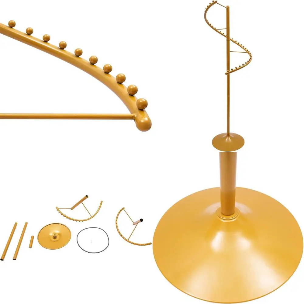 

360 ° Золотая спиральная вешалка для одежды с 38 крючками, высотой 1,8 м, портативная, для розничной торговли и домашнего использования