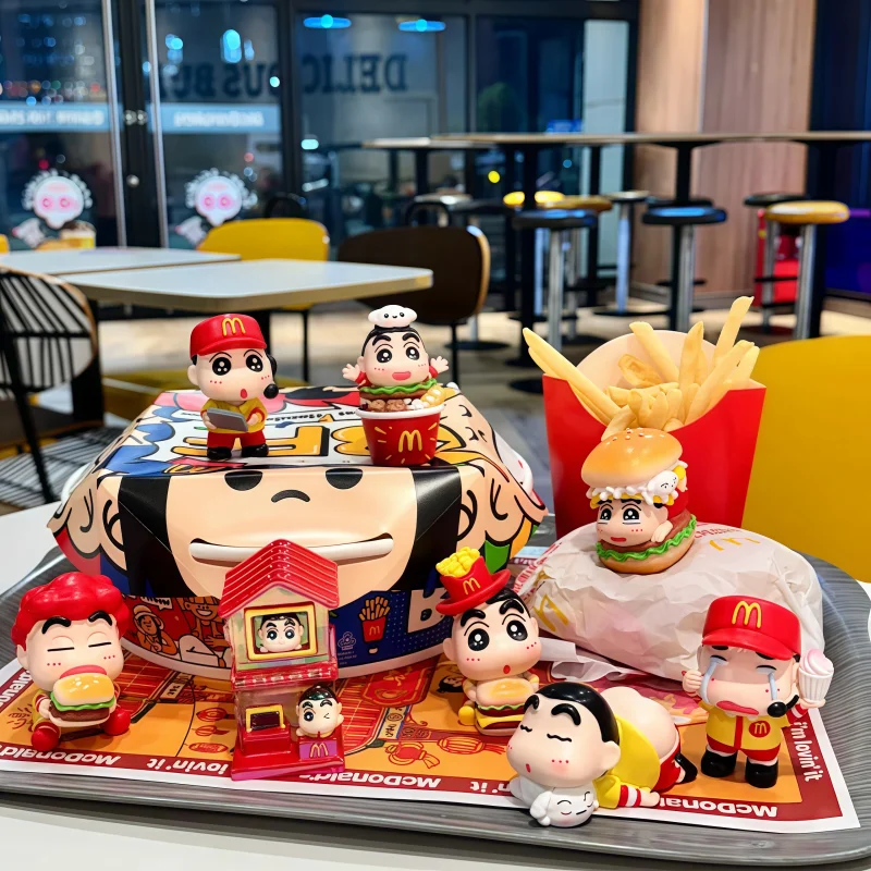 

В наличии популярный карнавальный карандаш Шин Чан слепая коробка Mcdonald серии Kawaii фигурка настольный декор орнамент подарки