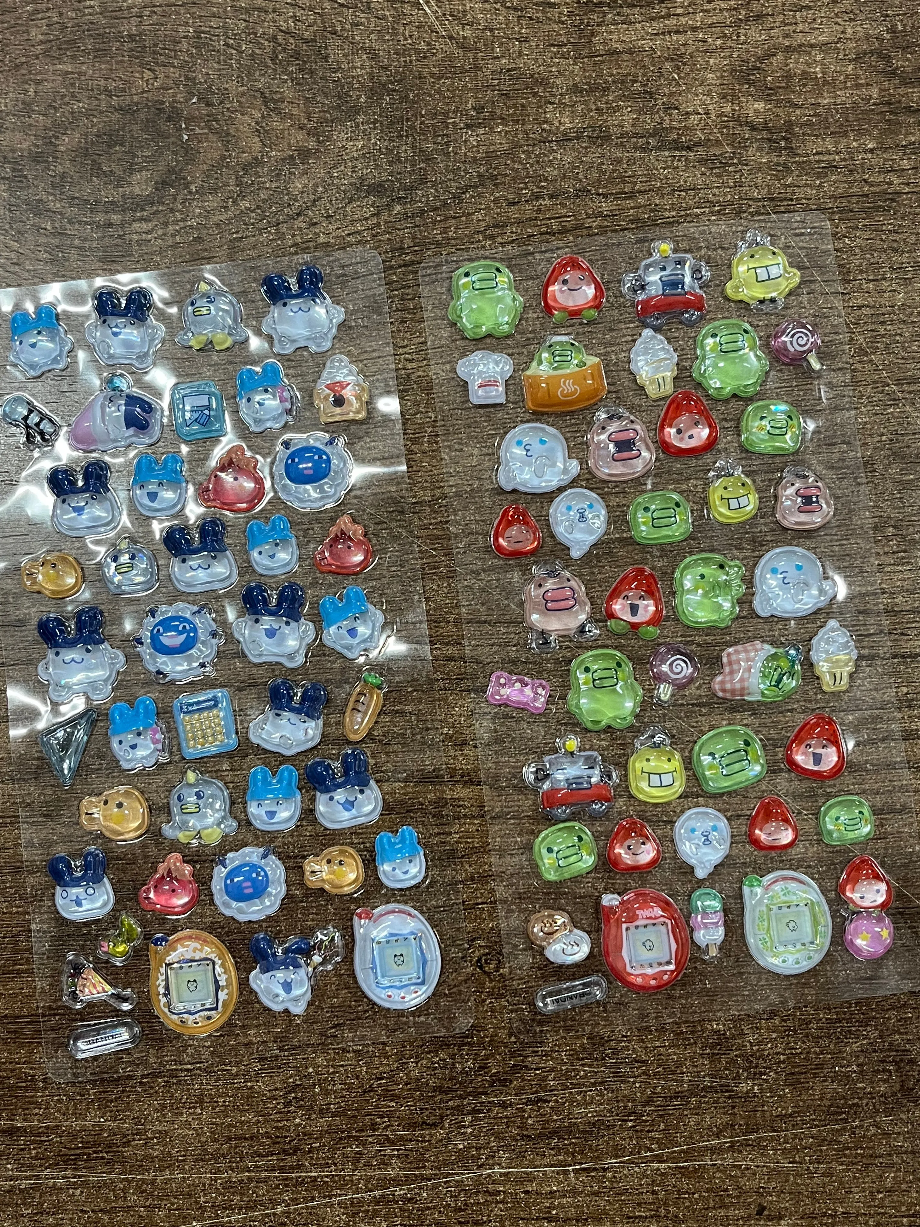 귀여운 타마고치 스티커 만화 창의적인 주변기기 휴대폰 케이스 투명 스티커 핸드 어카운트 재료 친구 생일 선물