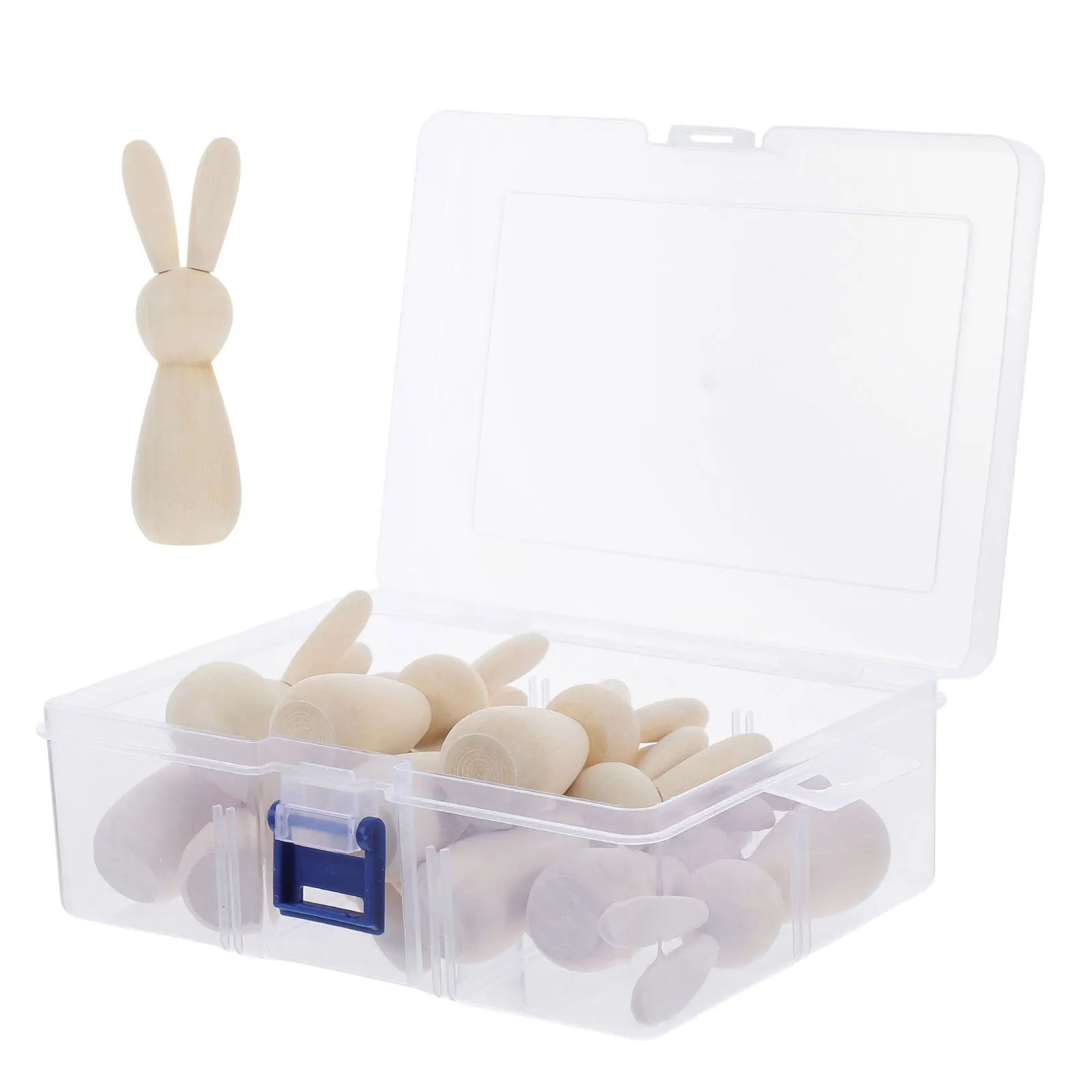 

20Pcs Wooden Bunny Pegs for Kids DIY Craft Kits Unfinished Rabbit Figures Natural Wood Animal Bodies Easter Decoration Projects