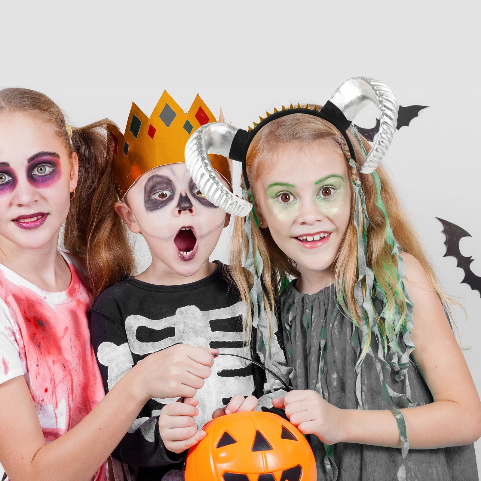 

Повязка на голову с овечьим рогом, Хэллоуин, косплей, фестиваль, вечеринка, пластиковая повязка для волос с рогом, головной убор в стиле панк, дьявол для женщин, детей, животных