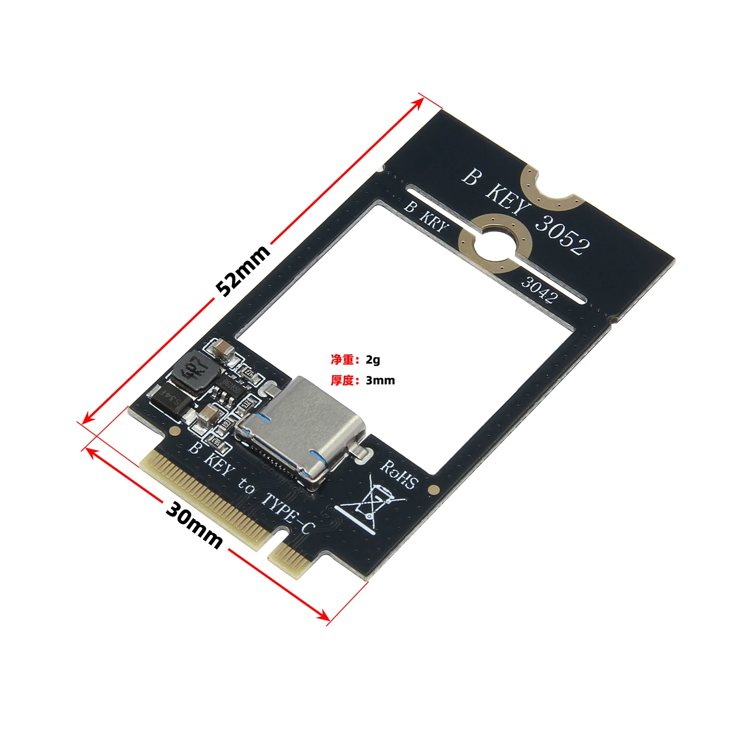 NGFF M2 B KEY to TYPE - C 3.0 USB3.0 Adapter Board M.2 B - Key WWAN 4G Network Card Slot Ultra-thin Interface Adapter Board