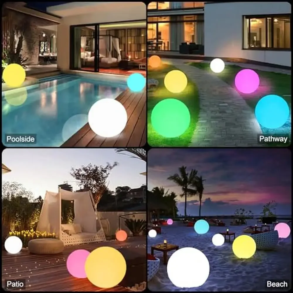 Outdoor Solar Globe Light Color Changing Garden Ball Lamp with Remote Control Waterproof Solar Orb Light Auto ON/OFF Light