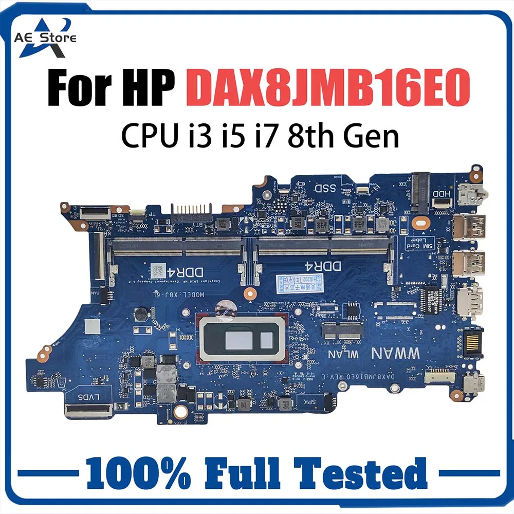 Laptop Motherboard For HP ProBook 440 450 G6 L44883 L44885-601 L44884-601 L44881-601 DAX8JMB16E0 Mainboard CPU I3 I5 I7 8th Gen