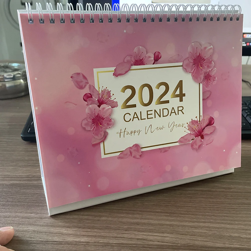 

Full Year 2024 Desk Calendar Small Standing Desktop Calendar for Office Home Date Display Decorative Office Desk Decor