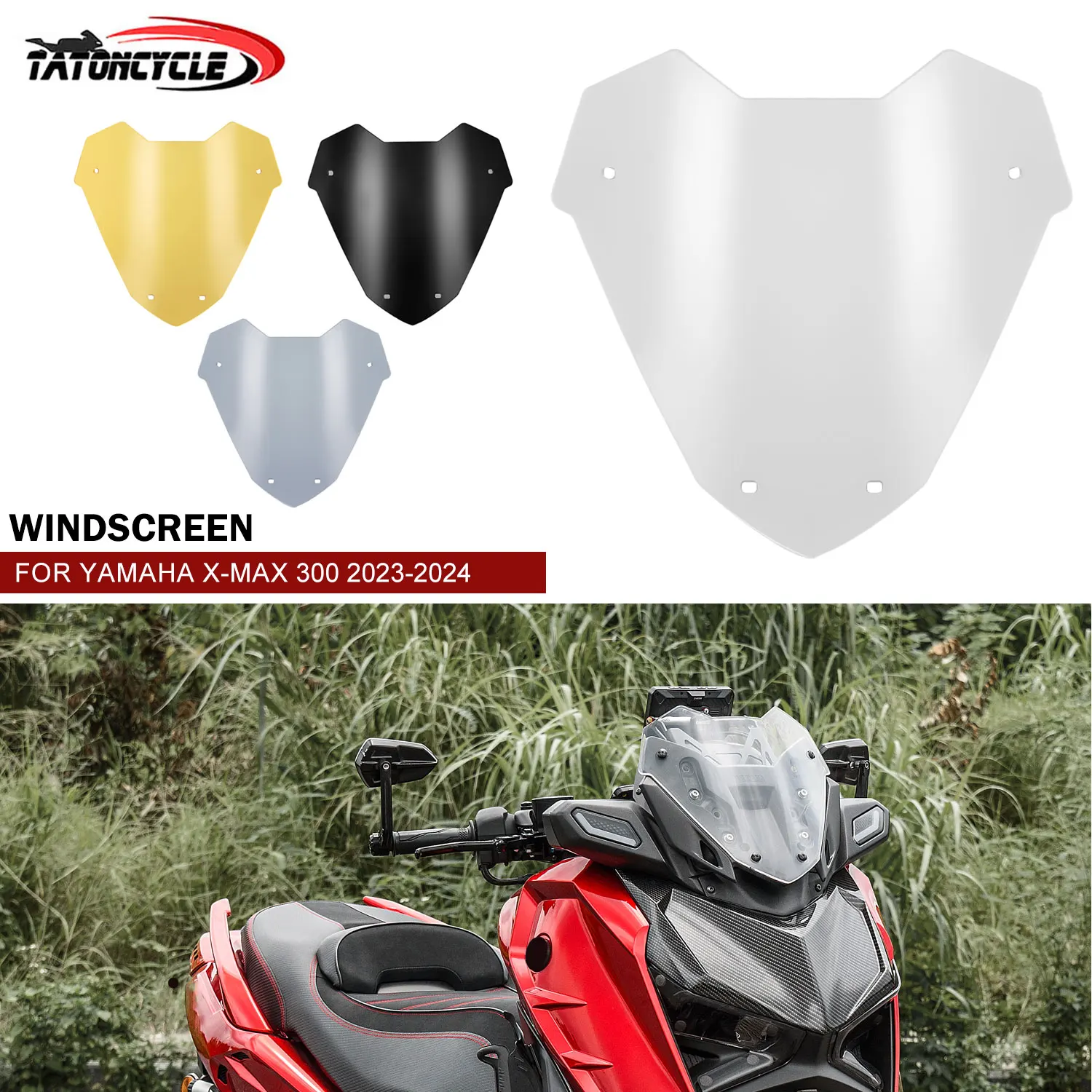 

For Yamaha X-MAX 300 2023-2024 Motorbike Windscreen Windshield Wind Deflector Shield Screen Visor Glass Motorcycle Accessories