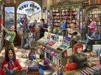 Book Shop 1314/1000/520 Pieces Jigsaw Puzzles Challenging Family Activity Games for Gameroom Bedroom Livingroom Party Gift
