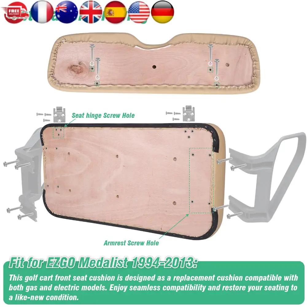 

Golf Cart Front Seat Cushion Front Seat Back and Seat Bottom Cushion Assembly Golf Cart Front Cushion Set for EZGO Medalist TXT
