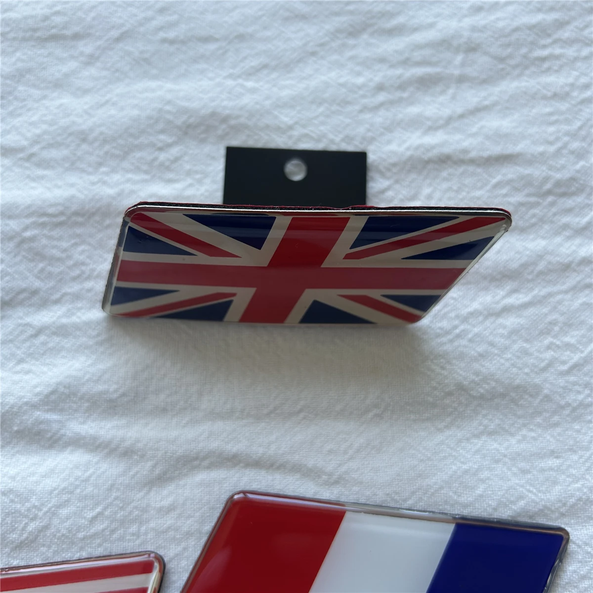 Aluminum alloy, American, British, French flag, net front grille, metal car logo, suitable for body trunk, rear side sticker - view 6