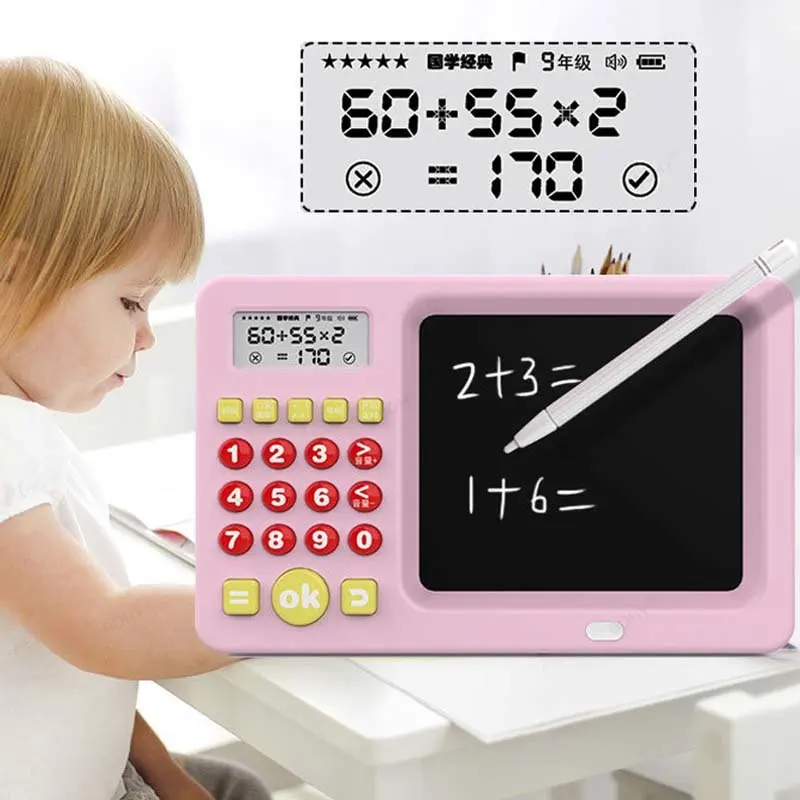 Imagem -06 - Placa de Escrita Crianças Inglês Prancheta Matemática Treasure Training Aprendizagem Lcd Espanhol Calculadora Máquina Aritmética Mental