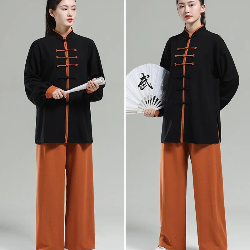 Autumn/Winter Thickened Tai Chi Suit, New Unisex Long Sleeve Performance Set, Chinese Style Martial Arts Practice Uniform