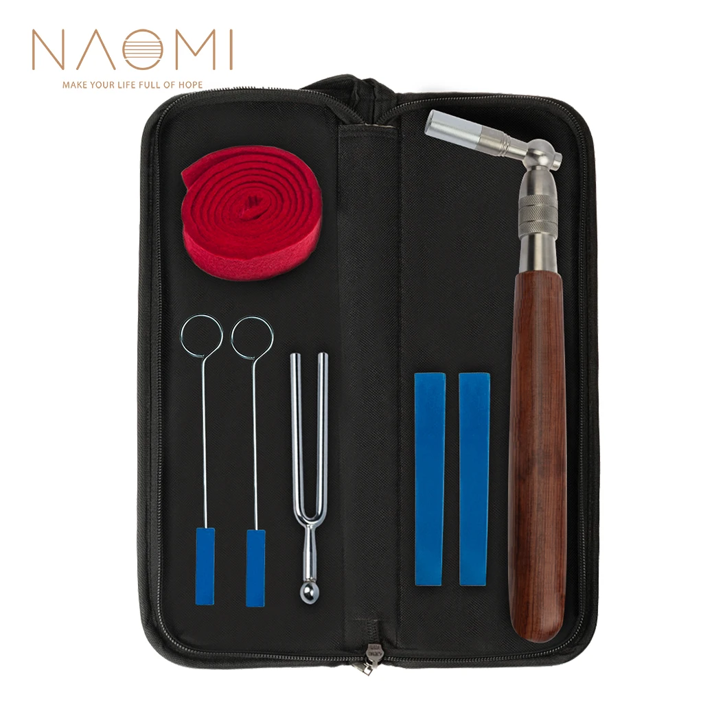 

NAOMI Piano Tuning Kit W/Piano Tuning Hammer Rosewood Handle Rubber Wedge Mute Temperament Strip Tuning Fork And Case