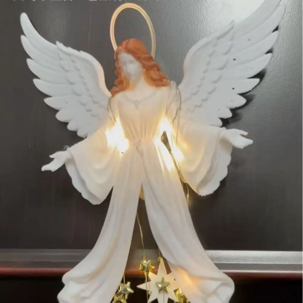 Cascading Glowing Angel Blessing Wall Light Warm Atmosphere Durable Wall Decor Santa Light Star Beautiful and Elegant