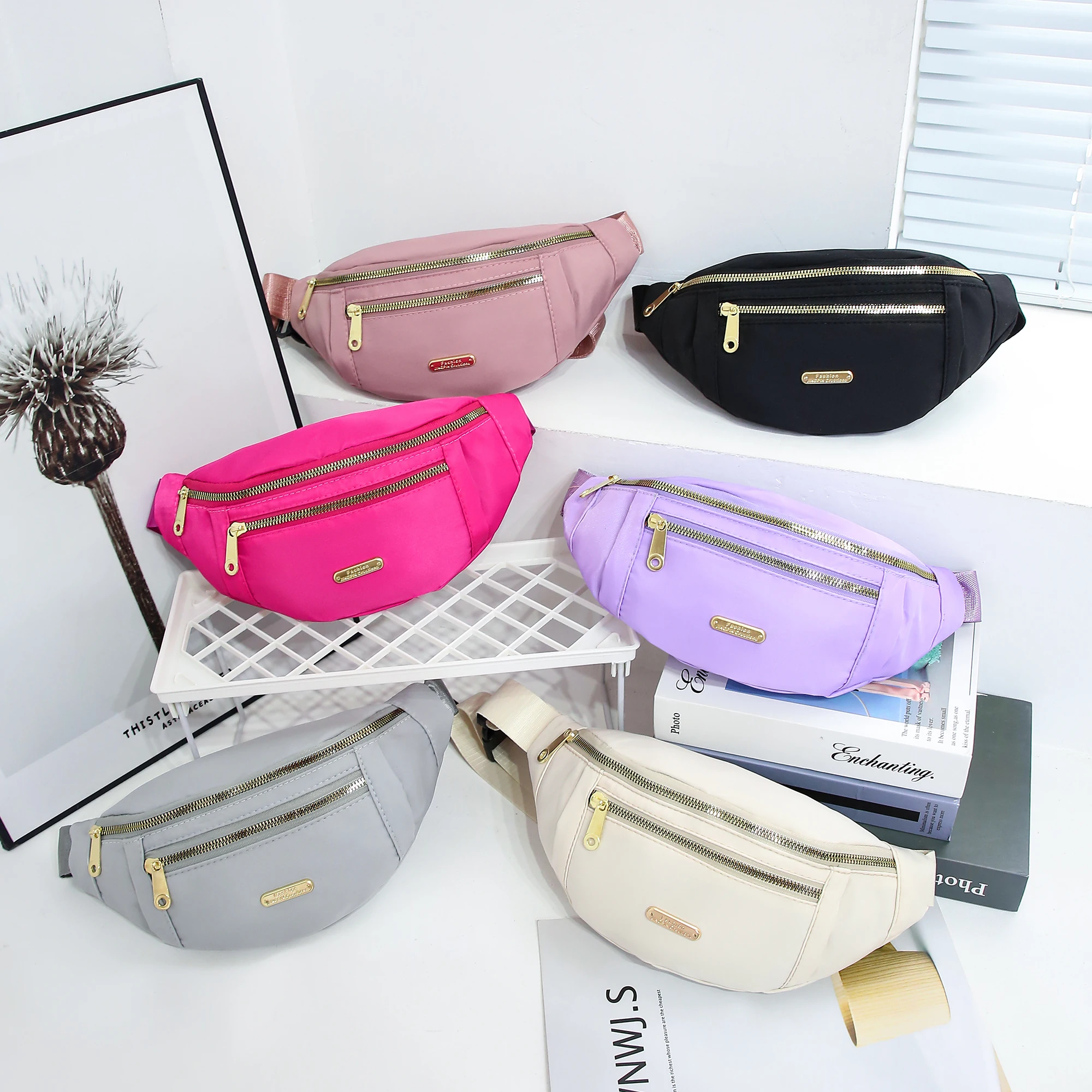 New Korean version running fashionable small bag versatile waterproof casual multi-layer shoulder waist crossbody storage bag
