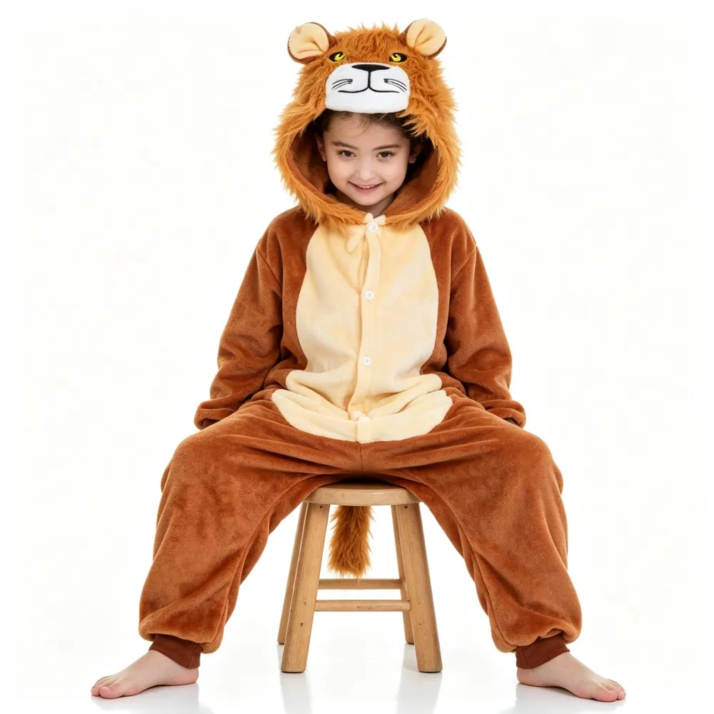Children's Dinosaur Kigurumi Pajamas Kids Homewear One Piece Hooded Jumpsuits Boys Overalls Sleepwear Halloween Cosplay Costume