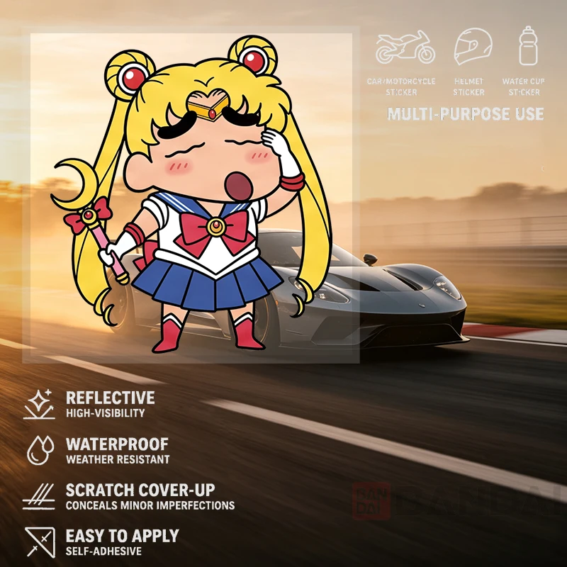 Car Stickers Cute Anime Girl Vinyl Decal Waterproof Die Cut for Fuel Tank Gas Cap Car Window Trunk Motorcycle Auto Decor