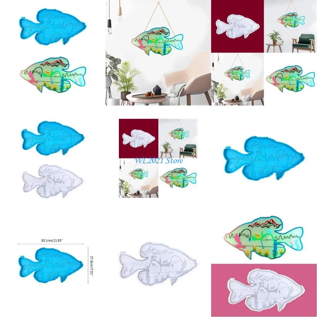 

G5GC Father's Day Fishing Pendant Drop Mold Diy Fish Ornaments Wall Pendant Mold
