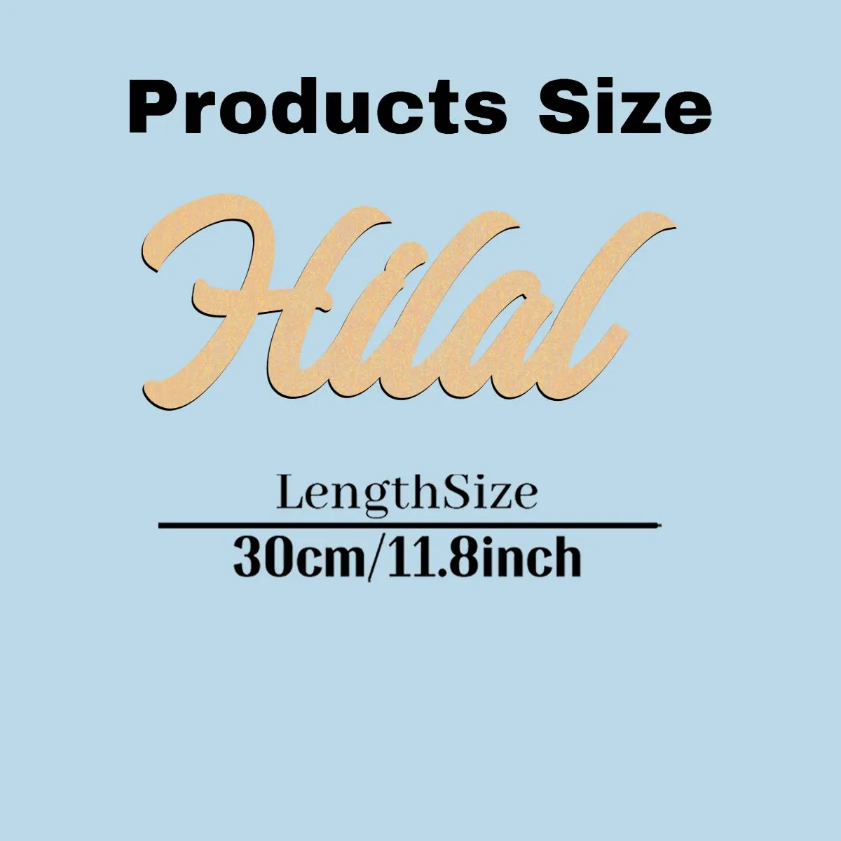 1pc Lovely Hilal example Customizable Name Wooden Decor Wooden Sign Laser-Cut Sign Vertical Orientation Door Hanging Decor