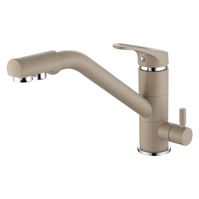 3 in 1 Brass Mixer Water Tap Pull Out Kitchen Sink Faucet for Drinking Cooking Cleaning Water Supply Replacement Fixture
