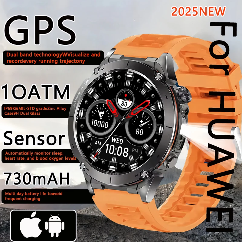 

2025 For Huawei Stratos 4 GPS Smartwatch 1.43"AMOLED HD Screen Compass Barometric Altimeter Flashlight Voice Calling Smart Watch