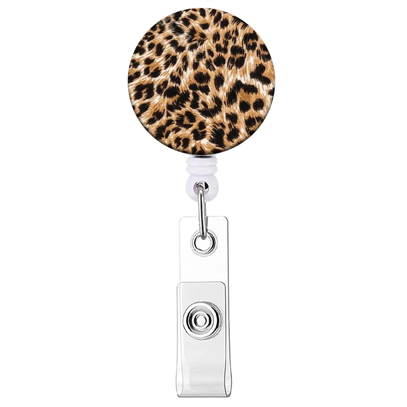 Schmetterling einziehbarer Ausweishalter Reel Clip Leopardenmuster Krankenschwester Ausstellungskartenhalter Frau Arzt Ausweis Kette Clips – Detail 34