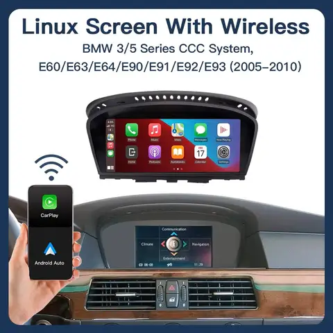 8.9' Linux AUTOABC Wireless CarPlay Android Auto Car Multimedia Radio For BMW 5/3 Series CCC System E60 E61 E62 E63 E90 E91 E92