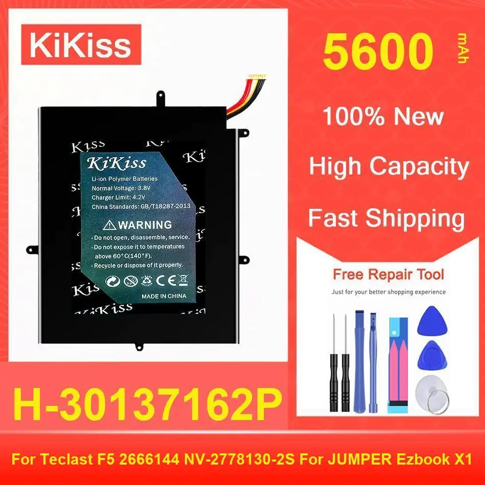 

Kikiss Battery 5600Mah H-30137162P For Teclast F5 2666144 NV-2778130-2S JUMPER Ezbook X1