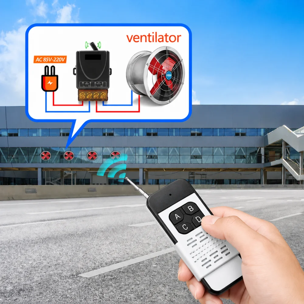 FUNNYSHIELD 110V 220V 433Mhz Wireless Remote Control Switch 30A RF Relay Module 1000m Remote for Fan Light Pump Motorcycle DIY