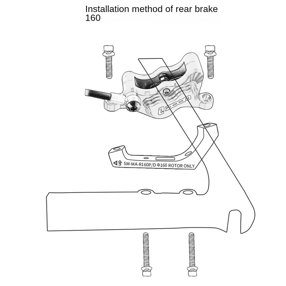 Black Disc Brake Mount Adapter Front/Rear Brake 160mm Flat Installation PM/IS Converter Ultralight Bicycle Accessories