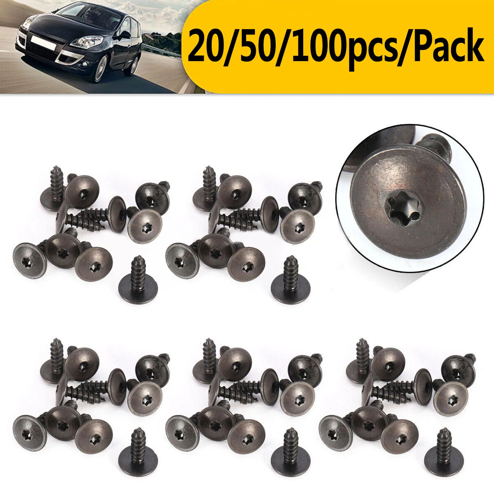 20/50/100szt/zestaw klipsów samochodowych do AUDI A1 A3 A4 LA5 A6 LA8 Q3 Q5 Q7 do silnika Osłona przeciwbryzgowa Samogwintująca śruba klips do VW
