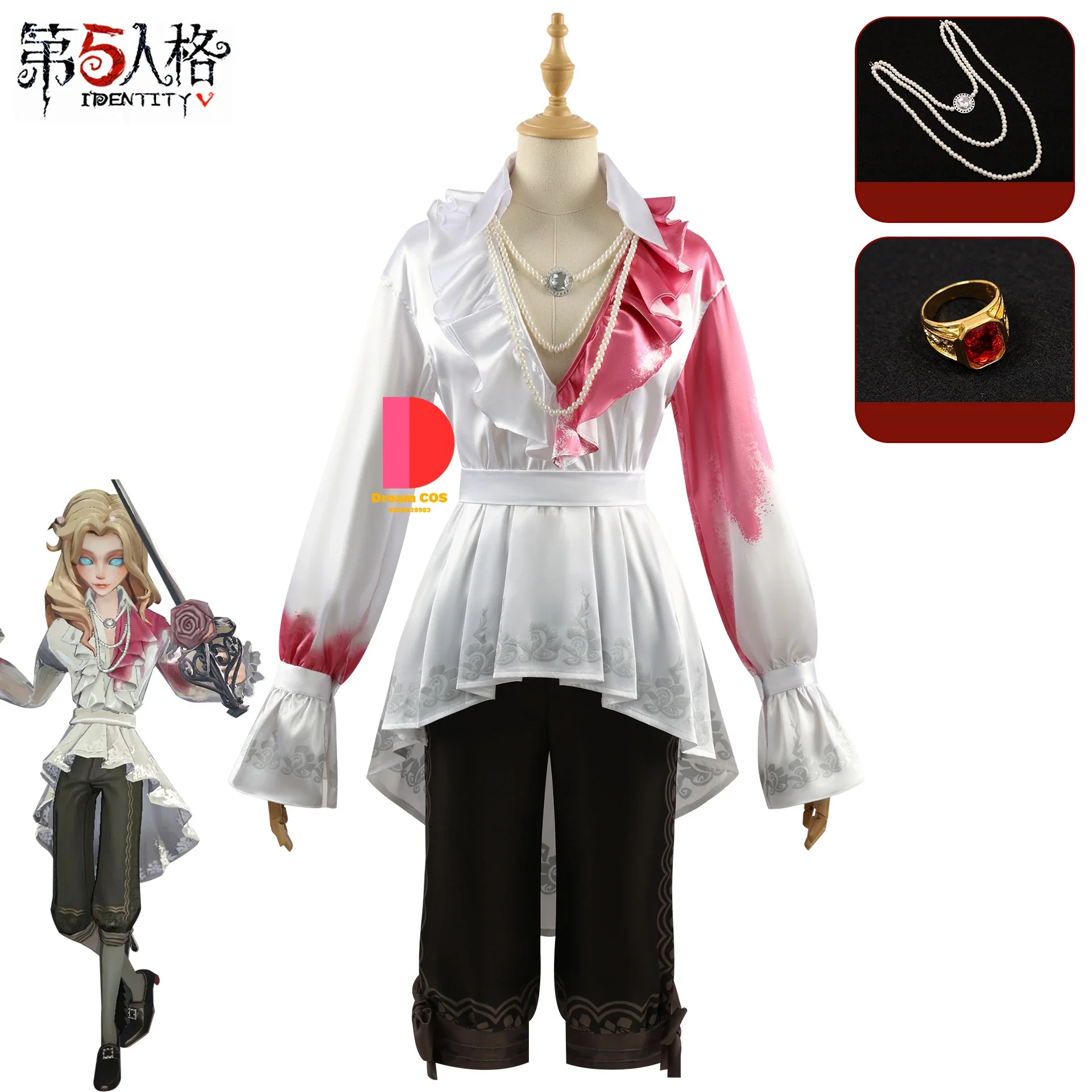 

Hot Game Identity V Joseph Cosplay Costume Wig Hair Fashion Handsome Uniform Event Party Role Play Clothing Set Halloween Cos