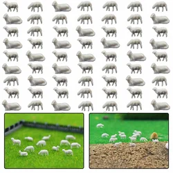 10Pcs 1:150 Model Owce White Farm Animals Sheep HO Scale Model For Train Doll House Room Box Farm Animals Model