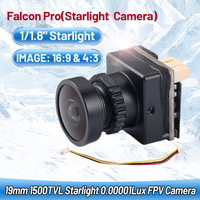 Falcon Pro Starlight Camera 1500TVL 16:9/4:3 NTSC/PAL FOV125°19mm FPV Camera Foxeer Cat 3 Mini 22mm 1200TVL For RC Racing Drone