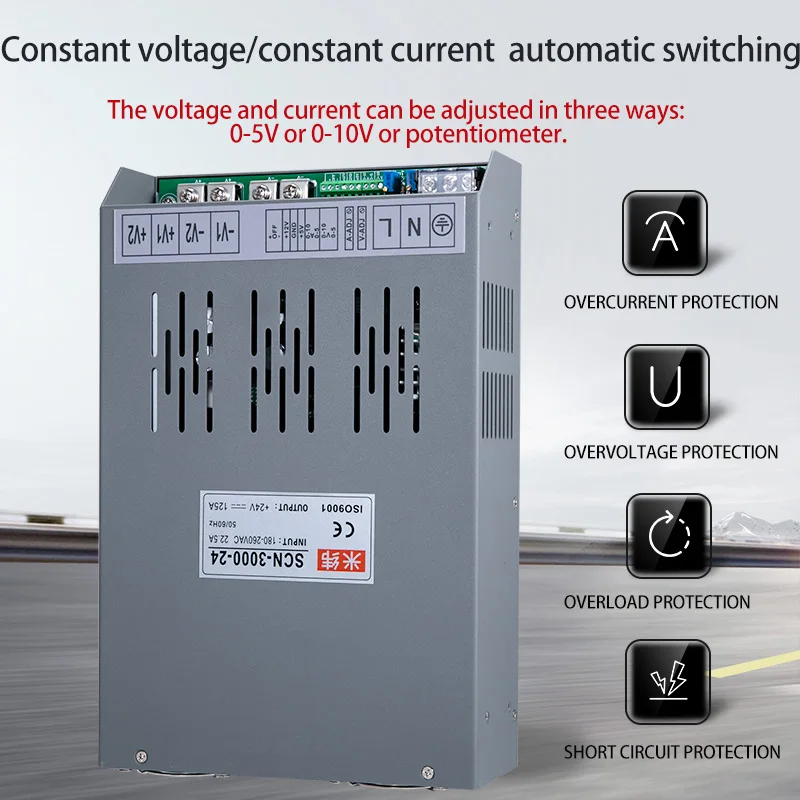 Imagem -03 - Fonte de Alimentação Comutada Corrente de Tensão Ajustável ac dc 15v 24v 36v 48v 72v 110v 220v 220v 3000w Smps para Motor Mzmw-scn3000