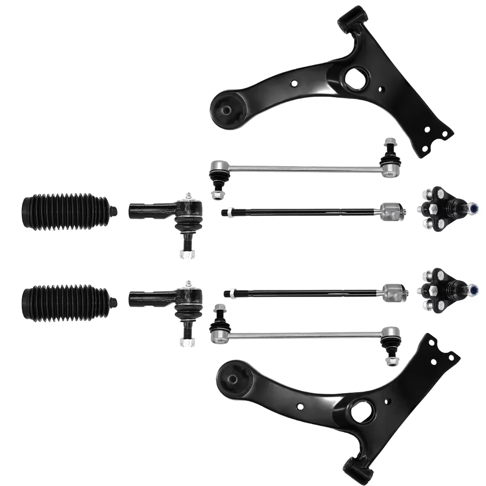 

AzbuStag 12Pcs Front Lower Control Arm Ball Joint Sway Bar Link Outer Inner Tie Rod Kit for TOYOTA MATRIX PONTIAC VIBE 2003-2008
