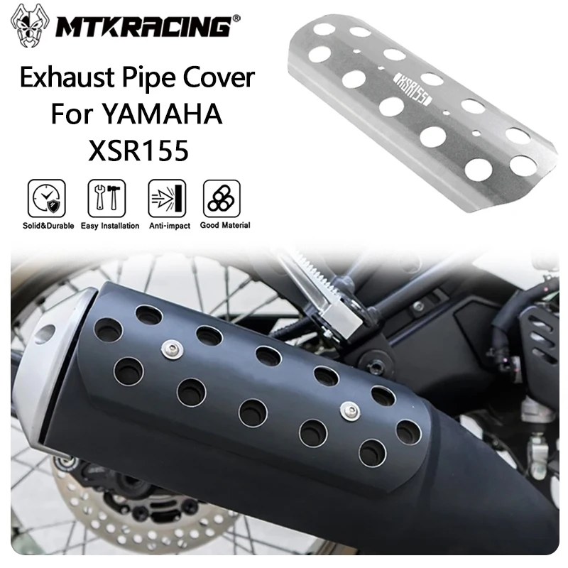 MTKRACING Exhaust Pipe Cover For YAMAHA XSR155 2019-2024  Motorcycle Exhaust Pipe Heat Shield Guards Cover Heel Guard Protection