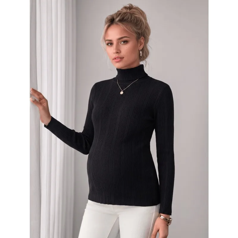 Maternity Maternity turtleneck black long-sleeve sweater top, autumn and winter women's workwear maternity wear - Aliexpress Deal