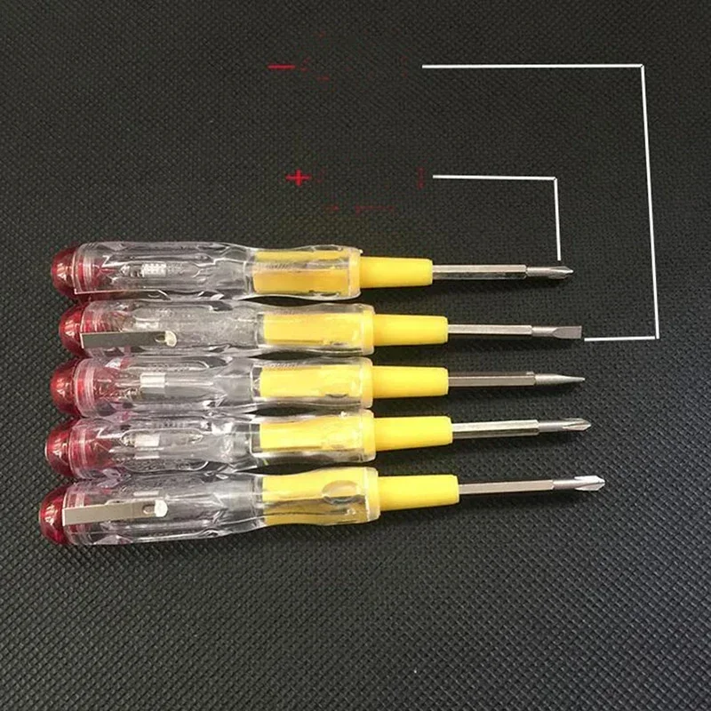 1 Buah Multifungsi LED Penguji Uji Elektrik Pena Obeng dengan Indikasi Cahaya Detektor Tegangan Penyelidikan 135Mm